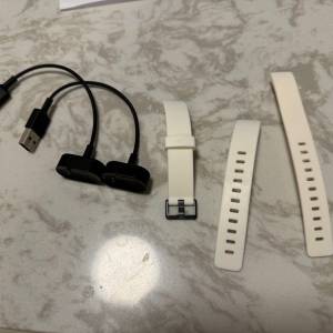 全新Fitbit Inspire 2 straps and chargers white 白色 錶帶 充電器 差叉