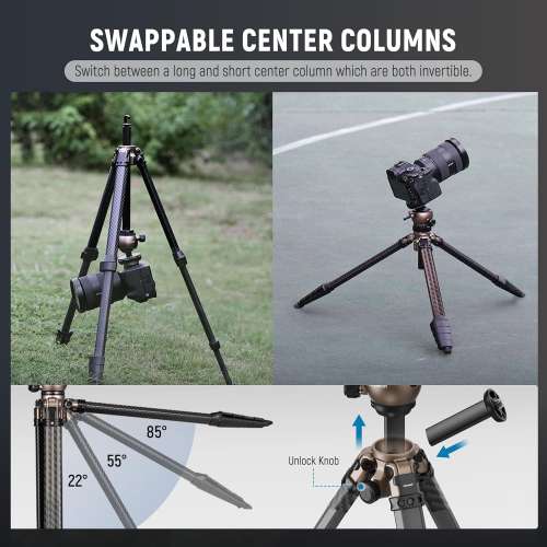 NEEWER LITETRIP LT35 61" Carbon Fiber Travel Tripod 暢行碳纖異型管三腳架含球形...