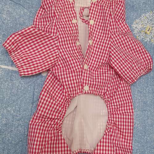 全新紅色格仔狗狗雨衣 Rain Coat For Dogs 寵物雨衣 戶外防水帶帽雨衣 Pet Raincoa...