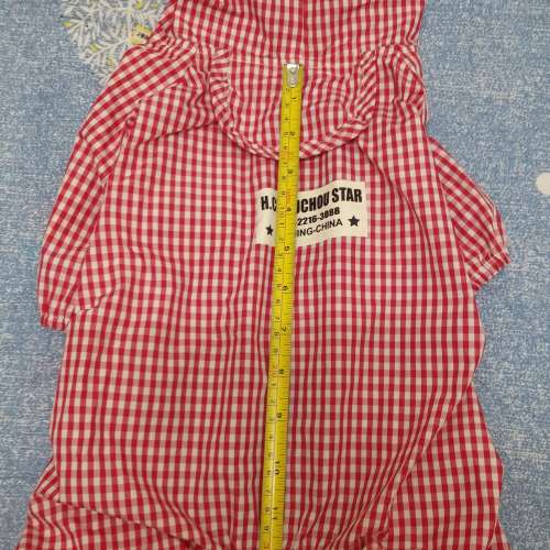 全新紅色格仔狗狗雨衣 寵物雨衣 Rain Coat For Dogs 戶外防水帶帽雨衣 Pet Raincoa...