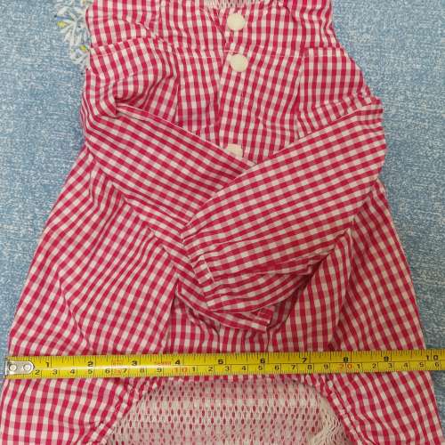 全新紅色格仔狗狗雨衣 寵物雨衣 Rain Coat For Dogs 戶外防水帶帽雨衣 Pet Raincoa...