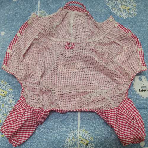 全新紅色格仔狗狗雨衣 寵物雨衣 Rain Coat For Dogs 戶外防水帶帽雨衣 Pet Raincoa...