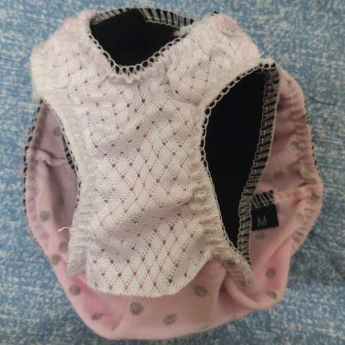 二手粉紅波點狗狗生理褲 安全褲 可水洗 母狗禮貌褲 狗仔褲 衛生褲 狗專用尿褲