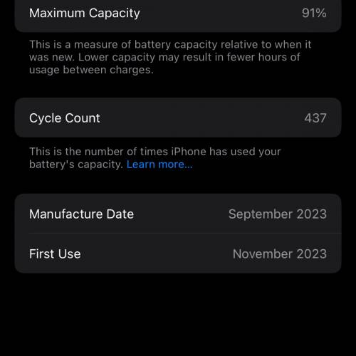 iPhone 15 Pro 128G 原色 電池91
