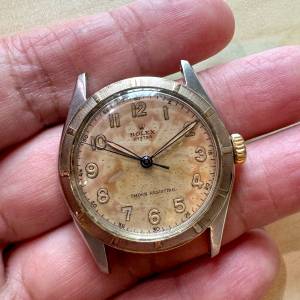 Vintage Rolex Oyster Shock Resistant ref.6082 1951年勞力士少有夜光操兵字手上鍊...