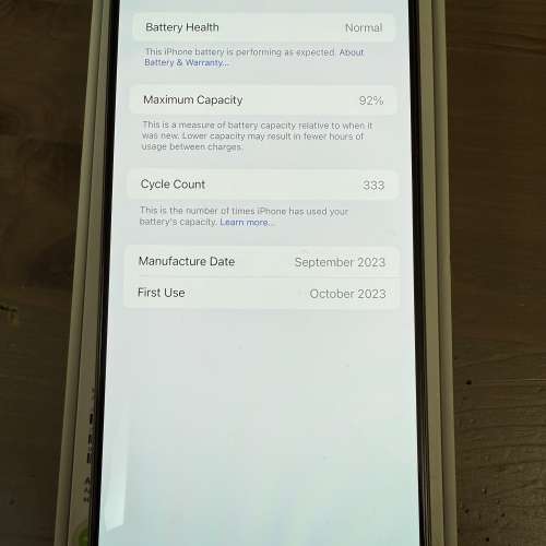 香港行貨 iPhone 15 Pro Max 1T titanium 保養期到10月2號 battery health 92%