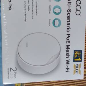 100%未開封全新 TP-Link Deco X50-PoE AX3000 雙頻 Mesh WiFi 6 路由器 (2件装)