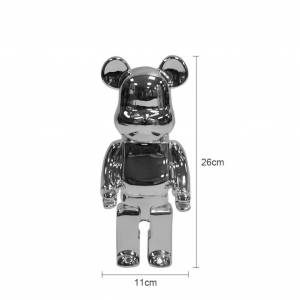 全新 暴力熊 Bear 高約26cm 銀色公仔