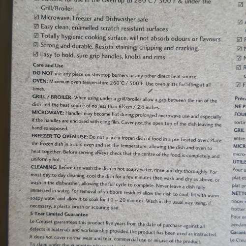 le creuset rectangular dish 26cm