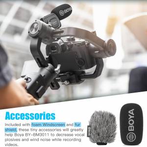 Professional BOYA Camera Shotgun Microphone with Shock Mount Foam
