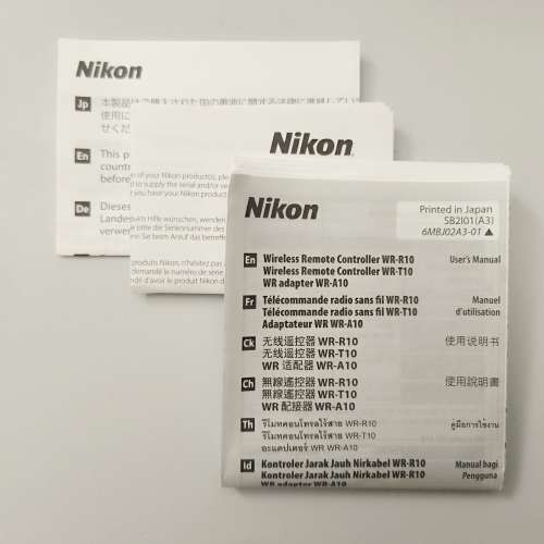 Nikon WR-10 WR10 Wireless Remote Set 全新無線遙控包括 WR-T10、WR-R10、WR-A10 ...