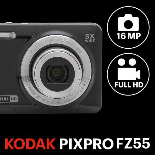 Kodak Pixpro FZ55 Digital Camera (Black,Red,Blue)