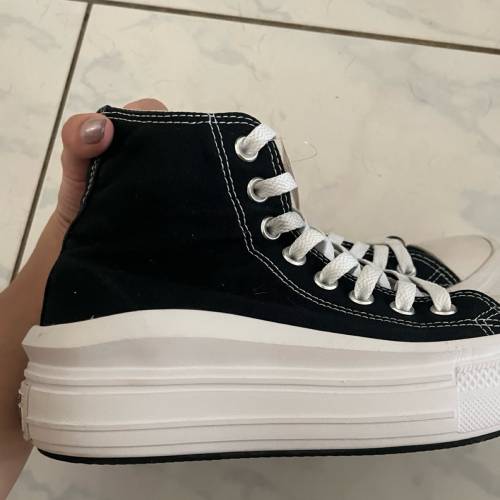 CONVERSE-女款厚底帆布鞋 - 568497C -黑色