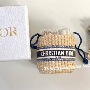 現貨即寄Dior beauty VIP贈品編織圓筒小廢包 專櫃護膚品贈品mini藤織圓筒小廢包小袋...