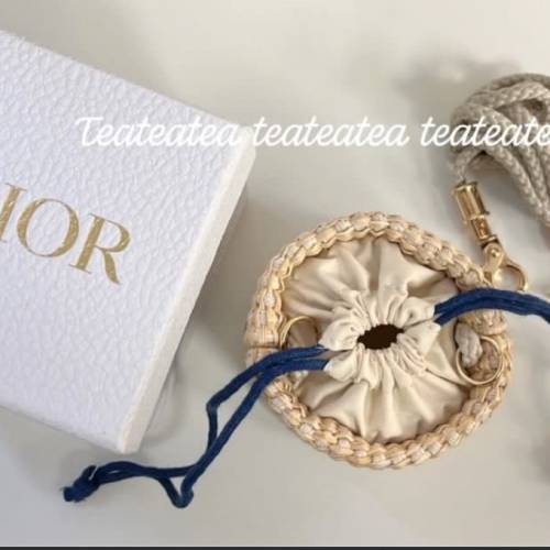 現貨即寄Dior beauty VIP贈品編織圓筒小廢包 專櫃護膚品贈品mini藤織圓筒小廢包小袋...