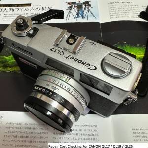 Repair Cost Checking For CANON QL17 / QL19 / QL25 維修快門、清潔觀景窗、更換海...