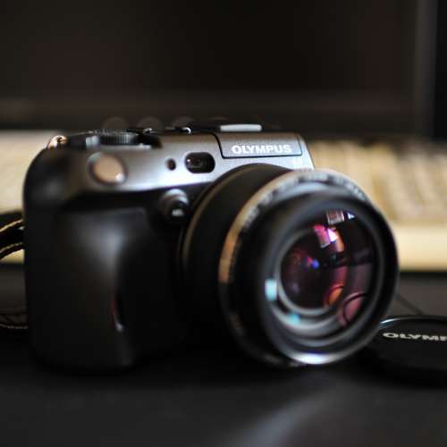 Olympus C-8080 Wide Zoom + Extension len WCON-08D + Lens Adapter CLA-8 (一代...