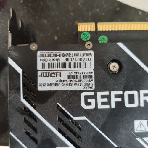 Galax RTX3060ti 新淨100%work