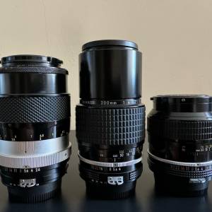 Nikon 135mm f2.8 QC Auto  / Nikon 200mm f4 AI / Nikon105mm f2.5 K版 Pre-AI (...