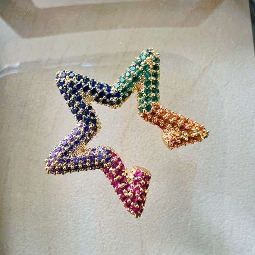 Rainbow star sliding ear cuff