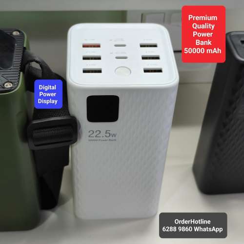 特大容量充電寶50000mAh. 高品質. Mega Power Bank with Digital Power Display. F...