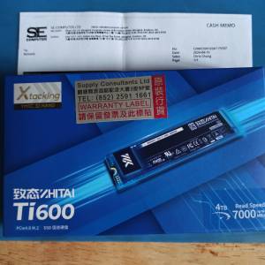 致態Ti600 4TB NVME pcie4.0x4 QLC SSD港行全新未開封