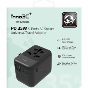 inno3C PD 35W 5 Ports AC Socket Universal Travel Adaptor