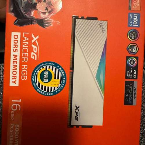 ADATA DDR5 6000MHz 32GB Kit (2x16GB) XPG LANCER RGB White 白色