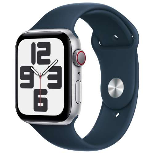 Apple Watch SE 2代 (2023) LTE 44MM Silver Alum Case Storm Blue Sport Band S/M