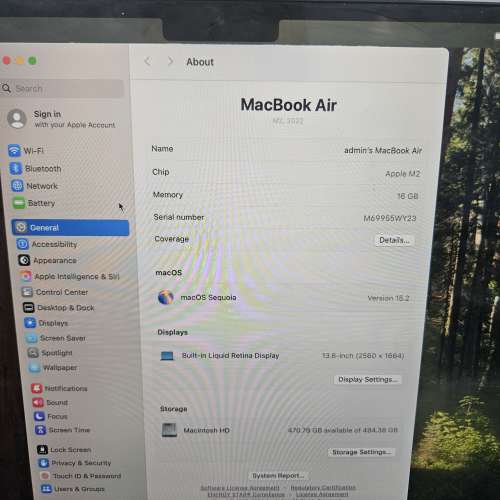 MacBook Air M2 13寸 16+512GB