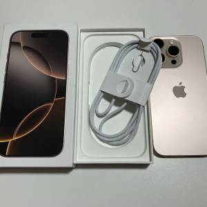 全新 沙漠金 iPhone 16 pro 256gb 有AppleCare 主機+原裝線 澳洲版無鎖 原裝無拆 w...