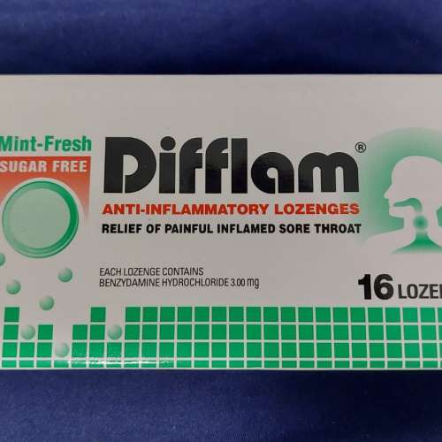 Difflam 特快靈 消炎殺菌喉糖 (16粒裝，薄荷味) (共7盒)