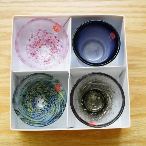 ADERIA 津輕玻璃 石塚硝子 Tsugaru Vidro FISH of AOMORI 清酒杯套裝 日本製