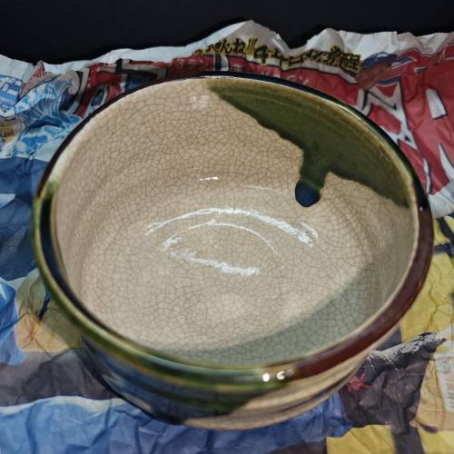 日本昭和中期織部燒茶碗(新年大特價)