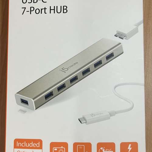 j5Create USB 集線器 JCH377 / USB Hub 有AC火牛