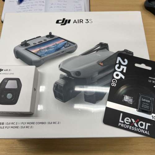 全場最平 DJI Air 3S 暢飛套裝（附螢幕遙控器）廣角鏡 SD Card