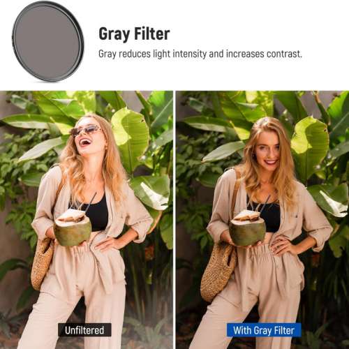 NEEWER CA085 Round Lens Hood With 9-Pack Full Color Lens Filter Kit For Fujifilm