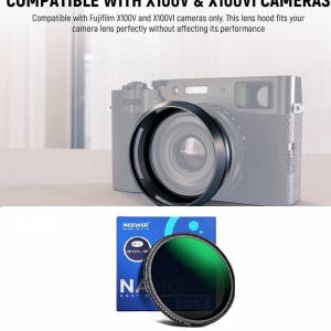 Lens Hood With MRC ND3-ND1000 Variable ND Filter For Fujifilm X100V & X100VI