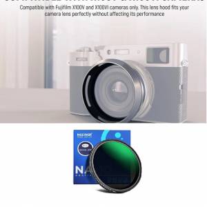 NEEWER CA085 Round Lens Hood With MRC ND3-ND1000 Variable ND Filter