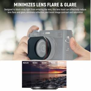 NEEWER CA086 SQUARE Lens Hood With ND8-ND128 Variable ND Filter For X100VI