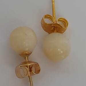 7mm opal蛋白石 鑲十四k金耳托，no.16.1.25