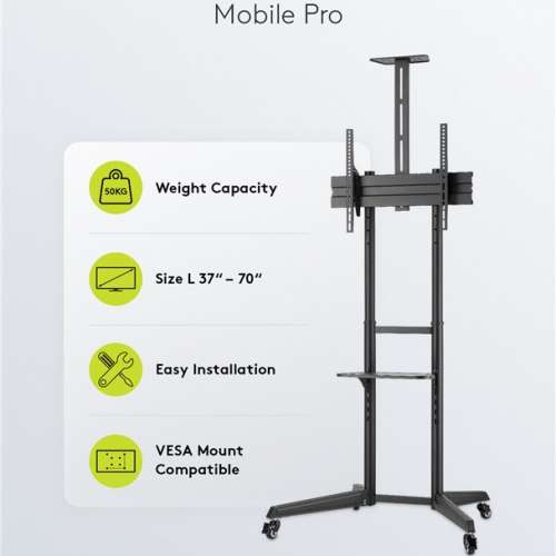Goobay TV Cart Pro 座地電視活動支架 (L Size 37-70吋) 59508