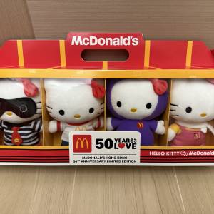 全新 2025 現貨 麥當勞50週年 x Hello Kitty 復刻版毛公仔套裝 Mcdonald