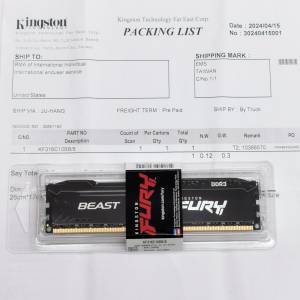 全新 Brand New  Kingston FURY Beast DDR3 1600 8GB RAM 記憶體 KF316C10BB/8