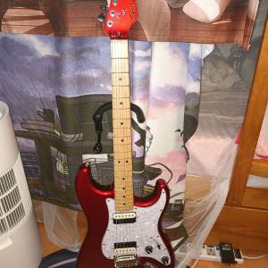 Squier Candy Apple Red Stratocaster with decent soft case