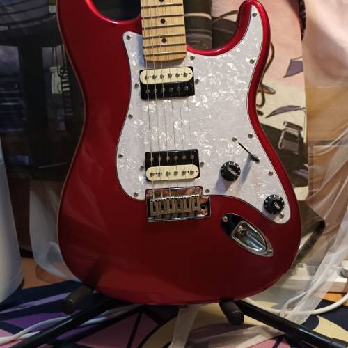 Squier Candy Apple Red Stratocaster with decent soft case