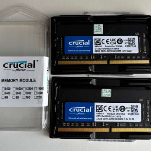 Crucial DDR4 3200 SODIMM 32GB RAM x2 = 64GB
