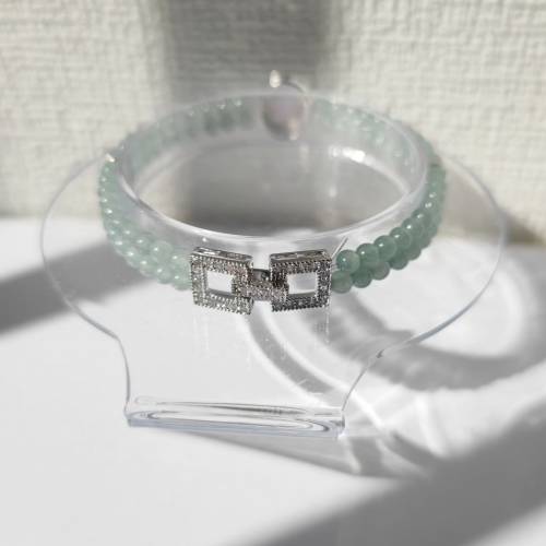 天然翡翠A玉（S925銀鍍白金鑲嵌&配件）