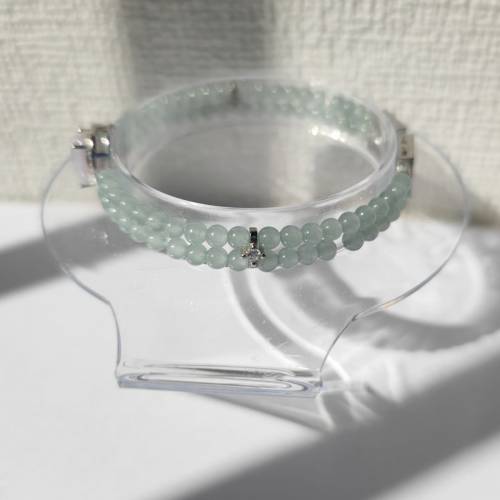 天然翡翠A玉（S925銀鍍白金鑲嵌&配件）