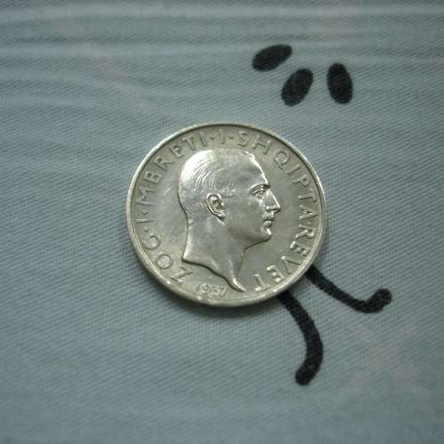 阿爾巴尼亞 1937 年發行 1 法郎銀幣